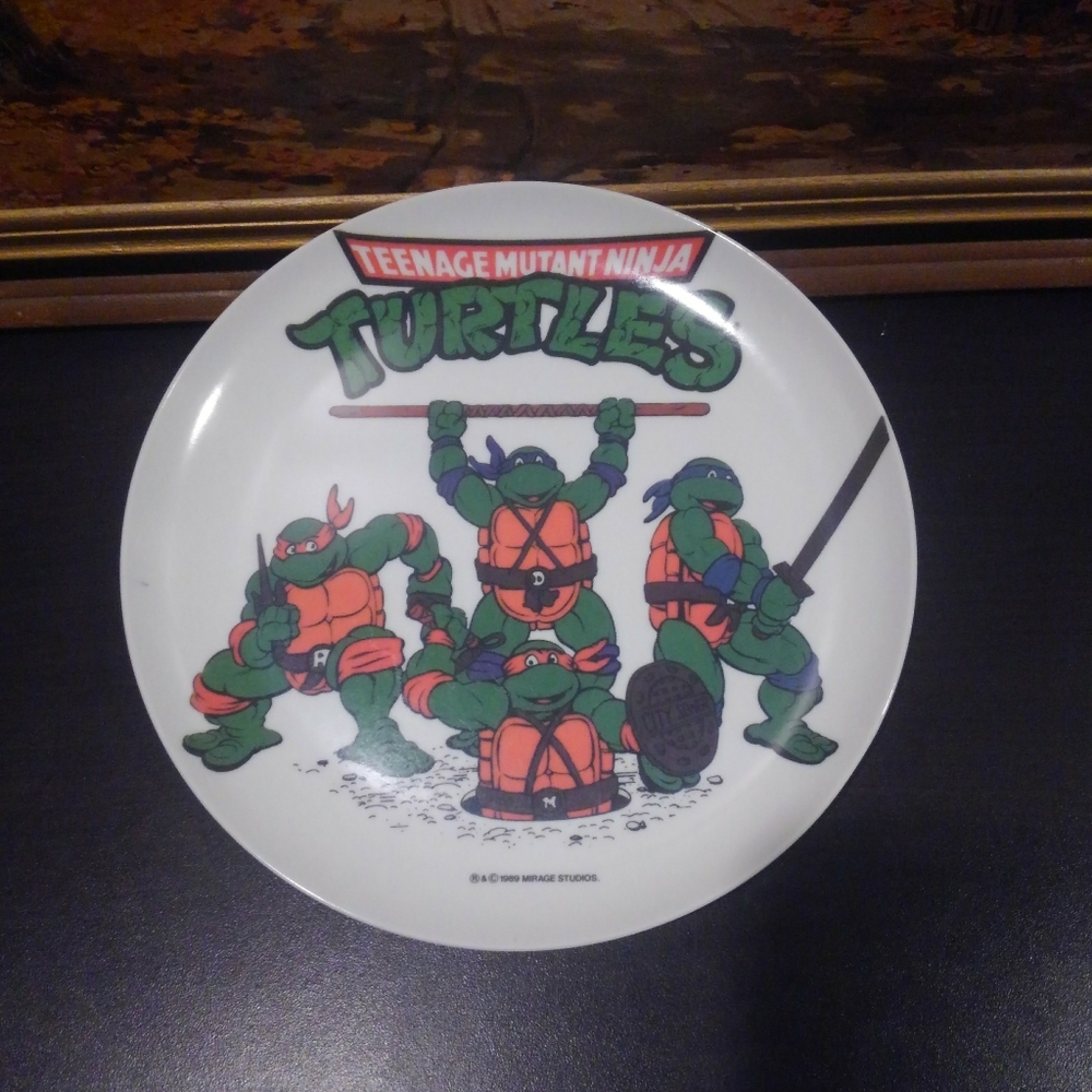 🐢 Vtg 1989 TMNT Plate 80s 🔥 Teenage Mutant Ninja Turtles  💎 Rare Vintage Dish